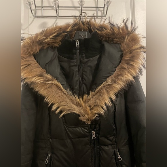 Mackage Black Puffer Jacket with Fur Trim - Picture 2 of 9